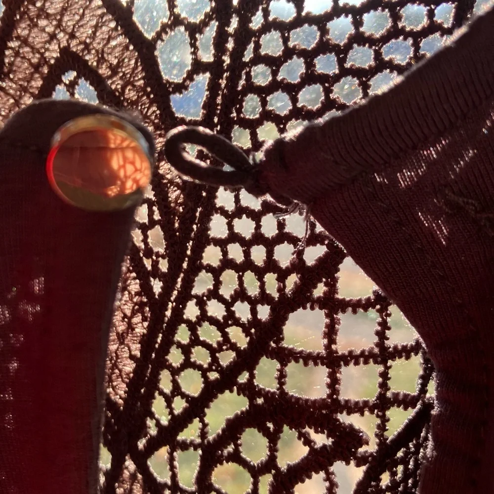 🟢2 FOR $15❣️MAURICES CROCHET YOKE SLEEVELESS TOP *MEDIUM *DARK OLIVE GREEN *EUC - Picture 9 of 11